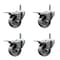 Service Caster Semi Steel Swvl Grip Ring Caster Set 4 w/4'' Wheel&7/16'' Stem-4 Swvl w/TTL BRK, 4PK SCC-GRTTL20S414-SSS-716138-4 - alternate 1